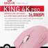 Мышь беспроводная Redragon K1ng 4K Pro, игровая, Bluetooth/Радио, оптическая, USB, 26000dpi, розовый [72213]